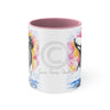 Orca Whale Rainbow Watercolor Art Accent Coffee Mug 11Oz Pink /