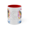 Orca Whale Rainbow Watercolor Art Accent Coffee Mug 11Oz Red /