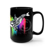 Orca Whale Rainbow Watercolor Black Mug 15Oz