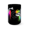 Orca Whale Rainbow Watercolor Black Mug 15Oz