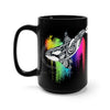 Orca Whale Rainbow Watercolor Black Mug 15Oz