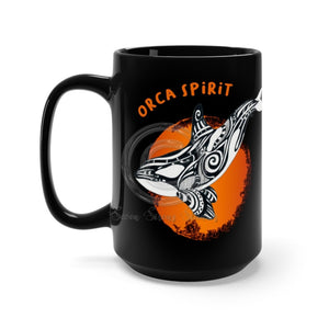 Orca Whale Spirit Orange Black Mug 15Oz