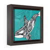 Orca Whale Spirit Tribal Teal Framed Premium Gallery Wrap Canvas 6 ×