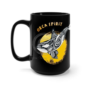 Orca Whale Spirit Yellow Black Mug 15Oz