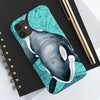 Orca Whale Teal Vintage Map Watercolor Art Case Mate Tough Phone Cases