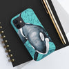 Orca Whale Teal Vintage Map Watercolor Art Case Mate Tough Phone Cases