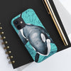 Orca Whale Teal Vintage Map Watercolor Art Case Mate Tough Phone Cases