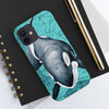 Orca Whale Teal Vintage Map Watercolor Art Case Mate Tough Phone Cases