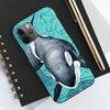 Orca Whale Teal Vintage Map Watercolor Art Case Mate Tough Phone Cases