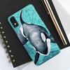 Orca Whale Teal Vintage Map Watercolor Art Case Mate Tough Phone Cases