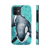 Orca Whale Teal Vintage Map Watercolor Art Case Mate Tough Phone Cases Iphone 12