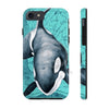 Orca Whale Teal Vintage Map Watercolor Art Case Mate Tough Phone Cases Iphone 7 8