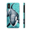 Orca Whale Teal Vintage Map Watercolor Art Case Mate Tough Phone Cases Iphone X