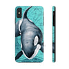 Orca Whale Teal Vintage Map Watercolor Art Case Mate Tough Phone Cases Iphone Xs Max