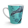 Orca Whale Teal Vintage Map Watercolor Art Latte Mug Mug