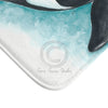 Orca Whale Teal Watercolor Art Bath Mat Home Decor