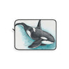 Orca Whale Teal Watercolor Art Laptop Sleeve 12