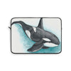 Orca Whale Teal Watercolor Art Laptop Sleeve 13
