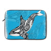 Orca Whale Tribal Blue Ink Laptop Sleeve 13
