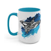 Orca Whale Tribal Blue Watercolor Ink Art Two-Tone Coffee Mugs 15Oz / Light Mug