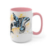 Orca Whale Tribal Blue Yellow Color Splash Ink Art Two-Tone Coffee Mugs 15Oz Mug