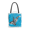 Orca Whale Tribal Doodle Blue Tote Bag Bags