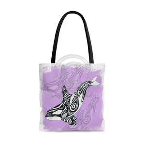 Orca Whale Tribal Doodle Pink Tote Bag Large Bags