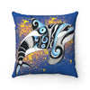 Orca Whale Tribal Ink Dark Blue Square Pillow Home Decor