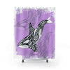 Orca Whale Tribal Ink Pink Shower Curtain 71X74 Home Decor