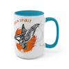 Orca Whale Tribal Orange Spirit Ink Art Two-Tone Coffee Mugs 15Oz Mug