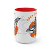 Orca Whale Tribal Orange Spirit Ink Art Two-Tone Coffee Mugs 15Oz Mug