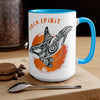 Orca Whale Tribal Orange Spirit Ink Art Two-Tone Coffee Mugs 15Oz Mug