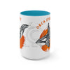 Orca Whale Tribal Orange Spirit Ink Art Two-Tone Coffee Mugs 15Oz Mug