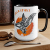 Orca Whale Tribal Orange Spirit Ink Art Two-Tone Coffee Mugs 15Oz Mug