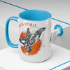 Orca Whale Tribal Orange Spirit Ink Art Two-Tone Coffee Mugs 15Oz Mug