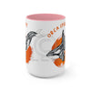 Orca Whale Tribal Orange Spirit Ink Art Two-Tone Coffee Mugs 15Oz Mug