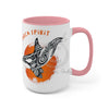 Orca Whale Tribal Orange Spirit Ink Art Two-Tone Coffee Mugs 15Oz Mug