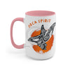 Orca Whale Tribal Orange Spirit Ink Art Two-Tone Coffee Mugs 15Oz / Pink Mug