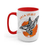 Orca Whale Tribal Orange Spirit Ink Art Two-Tone Coffee Mugs 15Oz / Red Mug