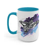 Orca Whale Tribal Purple Blue Watercolor Ink Art Two-Tone Coffee Mugs 15Oz / Light Mug