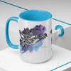 Orca Whale Tribal Purple Blue Watercolor Ink Art Two-Tone Coffee Mugs 15Oz Mug