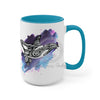 Orca Whale Tribal Purple Blue Watercolor Ink Art Two-Tone Coffee Mugs 15Oz Mug