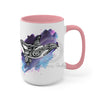 Orca Whale Tribal Purple Blue Watercolor Ink Art Two-Tone Coffee Mugs 15Oz Mug