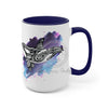 Orca Whale Tribal Purple Blue Watercolor Ink Art Two-Tone Coffee Mugs 15Oz Mug