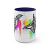 Orca Whale Tribal Rainbow Color Splash Ink Art Two-Tone Coffee Mugs 15Oz Mug