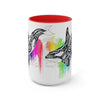 Orca Whale Tribal Rainbow Color Splash Ink Art Two-Tone Coffee Mugs 15Oz Mug