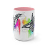 Orca Whale Tribal Rainbow Color Splash Ink Art Two-Tone Coffee Mugs 15Oz Mug