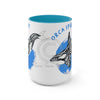 Orca Whale Tribal Spirit Blue Ink Art Two-Tone Coffee Mugs 15Oz Mug