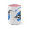 Orca Whale Tribal Spirit Blue Ink Art Two-Tone Coffee Mugs 15Oz Mug