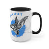 Orca Whale Tribal Spirit Blue Ink Art Two-Tone Coffee Mugs 15Oz Mug